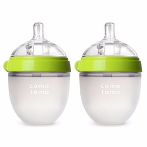 Silikon Bebek Şişe Yeşil / Pembe 5 OZ ve 8 OZ Bebek Şişeleri 2 Paketi BPA Ücretsiz Şişe Çocuk LJ200831