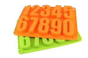 Stampi per lettere Numeri Forma Stampo in silicone 0-9 Stampo per cioccolato fondente 3D Stampi per dolci 122623
