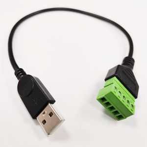 Cavi USB, USB 2.0 A maschio a 5 pin/via femmina Terminali con schermatura a vite Cavo adattatore di tipo innestabile Circa 30 cm/2 pezzi