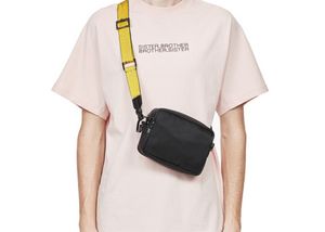 Brand New 2020 Brand MINI Men off Yellow canvas belt white Shoulder Bag pu no peito bags cintura bolsas multiusos Shoulder Bag Messenger