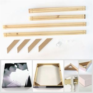 Natural Wood For Canvas Painting Factory Provide DIY Picture Frames Wall Photo Frame Poster Hanger marco foto 201211