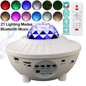 Renkli Yıldızlı Gökyüzü Projektör Işıkları Blueteeth USB Ses Kontrolü Müzik Çalar LED Gece Lambası USB Projeksiyon Lambası Çocuklar Hediye