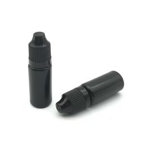 Fast Shipping Black PE 10ml Dropper Bottle With Childproof Cap And Long Thin Tip Plastic Dropper Bottles 10ml