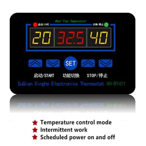XH-W1411 ЖК-дисплей цифровой термостат многофункциональный контроллер температуры датчик датчика -55 ~ 120 градусов AC 110-220V DC 12V