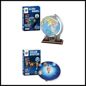 Klasik DIY 3D Bulmaca Globe Globe Solar World Boyun Mimari Model Oyun Alanı Montajlı Bina Model Bulmaca Oyuncakları Çocuklar İçin