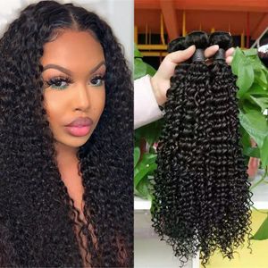 Cambodian Human Hair Extensions 9A 3 Bundles Kinky Curly Natural Color Double Wefts African American 8-26 inch