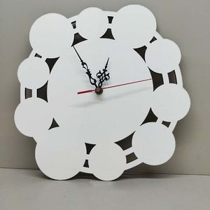 İşlem Saati DIY Fotoğraf Tasarımı 12 inç Termal Süblimasyon Tasarımı Ahşap Termal Transfer Baskı MDF Duvar Saati (sadece saat yüzü)