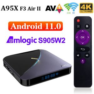A95X F3 Hava II TV Kutusu Android 11.0 Amlogic S905W2 2.4G 5G Çift Bant WiFi AV1 HD 4K Akıllı Medya Oyuncu 4GB 64GB 4G32G Dört Çekirdek Set Üst Kutu 2G 16G Android11