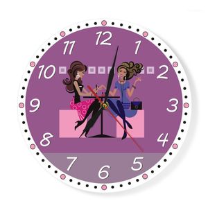 Duvar Saatleri Tırnak Stüdyosu Modern Saat Güzellik Salon Parmak Spa Dekor Baskı Kişiselleştirilmiş Saat Manikürist Özel Teknisyen Hediye1