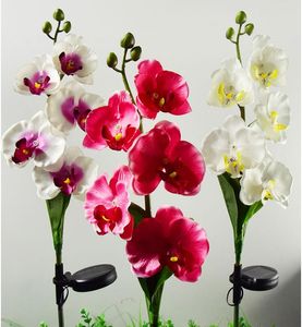 Lampade solari LED Farfalla Orchidea Prato Esterno Impermeabile Giardino Villa Recinzione Luce Decorazione natalizia Lampada fluorescente