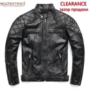 Satış Gümrükleme 100% Doğal Dana / Koyun Yumuşak Deri Ceket Erkekler Motosiklet Ceketler Biker Giyim Adam Deri Ceket M011 201119