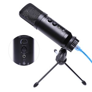 Многофункциональный USB Condenser Microphone Studio Professionner Cardioid Microphone Karaoke Monitor Reverb с штативом для компьютера