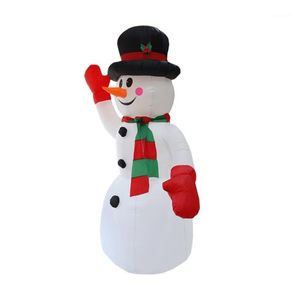 Фестиваль украшения рождественские надувные снеговики костюм рождественские взрывы Санта-Клауса гигант на открытом воздухе 2,4 м Светодиодный снеговик Costume1