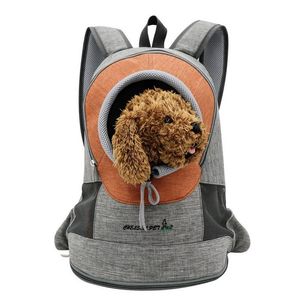 Sacos de viagem de cão animais de estimação portátil portador de cão saco de pet filhote de cachorro saco de viagem de viagem de viagem mochila cão portador de gato respirável ao ar livre animal de estimação saco y1127