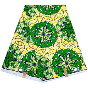 Yeşil Çiçek Afrika Kumaş Yüksek Kalite% 100 Polyester Dikiş Giyim Gerçek Wax Ankara Kumaş Malzeme Garantili