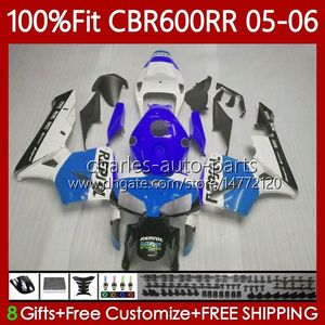 OEM Body для Honda CBR 600F5 600cc 600rr 2005-2006 гг. Кузов 72NO.295 CBR 600 CC RR F5 F 5 CBR600RR 05 06 CBR600 RR CBR600F5 2005 2006 Форма для инъекций FORMENT REPSOL BLUE