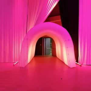 3 m/6 m açık promosyon led ışık şişme tünel çadır, düğün olay girişi için spor kanalı