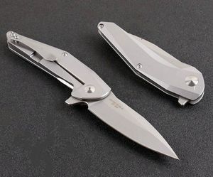 Özel Teklif Flipper Katlanır Bıçak 9Cr18Mov Gri Titanyum Kaplamalı Bıçak CNC Paslanmaz Çelik Kolu EDC Cep Bıçaklar Rulman Yıkama Hızlı Açık Bıçaklar