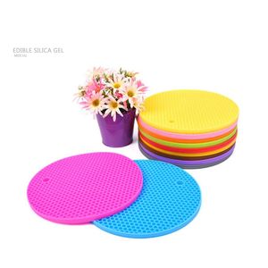 60g Silikon Petek Mat 15 Renk Yuvarlak Silikon Placemat Disk Mat Kase Pot Dhl Ücretsiz Kargo