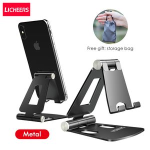 Phone Holder Stand for iPhone 13Pro Xiaomi mi 9 Metal Phone Holder Foldable Mobile Phone Stand Desk For iPhone 12 11 XS