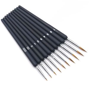 10Pcs/set Miniature Paint Brushes Detail Painting Brush Thin Hook Line Pen For Paint by Numbers,Oil,Watercoloring JK2101XB