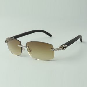 Tasarımcı Orta Elmas Güneş Gözlüğü 3524026 Siyah Ahşap Arms Gözlüklü, Doğrudan Satış, Boyutu: 18-135mm