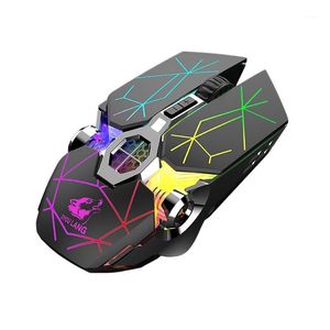 MICE Ziyou Lang X13 Беспроводная аккумуляторная игра Moure Mute RGB Gaming Mouse, эргономичная светодиодная подсветка звезда Black1