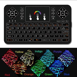 Q9 2.4 GHz Kablosuz Klavye RGB Arkadan Aydınlatmalı TouchPad Android için / Google Akıllı TV Hava Fare Mini Teclado VS I8