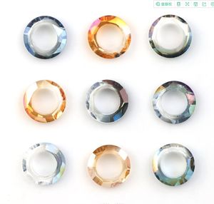 DIY Craft için Kristal Gevşek Halka Boncuklar Dairel Cam Rhinestone Konektörleri Takı Sanatları 6mm 8mm 10mm 14mm