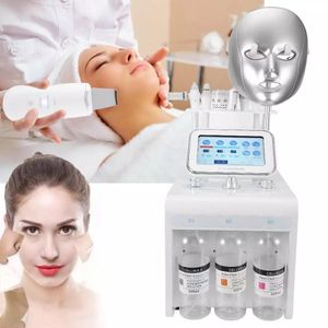 Portable 7 in 1 Facial care treatment H2o2 Hydra aqua water skin peel dermabrasion LED Mask RF Ultrasonic BIO Wrinkle Removal Beauty Machine