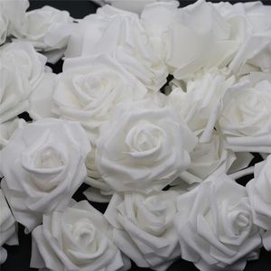 10 шт.-100 шт. Белый PE пена роза цветок голова искусственная роза для дома декоративные цветочные венки свадебные вечеринки DIY украшения1