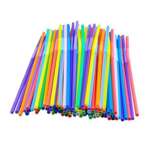 100pcs lot Multicolor Plastic Bendable Drinking Straws Disposable Beverage Straws Wedding Decor Bar Cocktail Juice Drinking