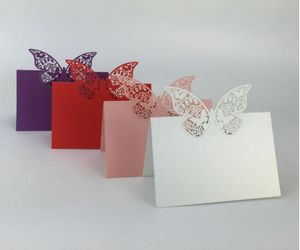 Decorazioni per matrimoni Laser Cut Butterfly Table Nome Place Card Impostazione Festa per matrimoni FORNITÀ 1000 PC
