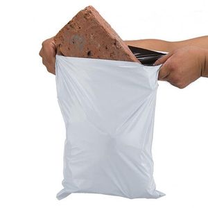 Saklama torbaları 50 adet / grup 32 * 45 cm Beyaz Lojistik Su Geçirmez Kurye Plastik Poly Zarf Posta Paketleme Çantası
