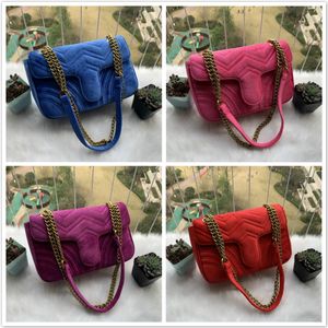 3A Moda Kadın Tasarımcılar Marmont Omuz Çantası Kadife Çanta Ünlü Crossbody Çantalar Feminina Zinciri