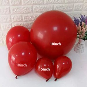 Romantik Ruby Kırmızı Balon Büyük Yuvarlak Lateks Balonlar Hediyeler 5/10/12/18 Inç Romantik Düğün Malzemeleri Doğum Günü Partisi Dekorasyon Y0107