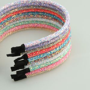 14 adet / grup Kız Glitter Hairbands Çocuk Parti Moda Bantlar Sequins Bling Bling Tatlı Çocuklar Saç Aksesuarları Kafa Hoop LJ201226