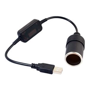 Power Cable and Plug Cigarette Lighter Socket Male Female Adapter Converter Car Electronics Accessories 1pc 5V 2A USB To 12V portable charging devices