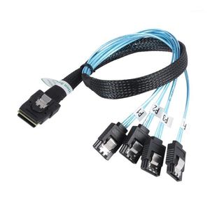 Mini-SAS SFF-8087 to 4 SATA Cable, 36P to 4 7P, 12Gbps, 50cm, Black