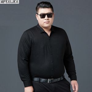 Высококачественные жировые рубашки мужчины с длинным рукавом большой размер пружины 7xL 8xL 9XL 10XL хлопковый бизнес формальный офис человек домашнее платье рубашки 54 C1210