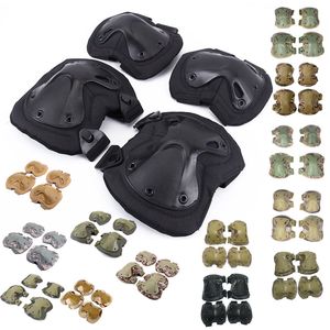 Camo Dişli Koruyucu Airsoft Kneepads Taktik Dirsek Diz Pedleri Açık Hava Spor Ordusu Av Paintball Atış No13-002