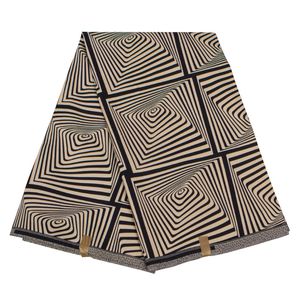 6 Yards / Lot listrado Africano Tecido Black Pattern Vestuário Material Poliéster Wax Imprimir Tecido por Mulheres vestido de festa
