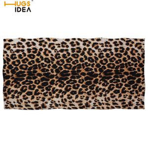 Hugsidea роскошный леопардовый ванна / пляжное полотенце 3d гепард меховой дизайн SPA / спортивный / тренажерный зал Одеяло быстрый сухой душ полотенце