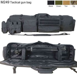 Тактическая сумка для оружия Molle Military Hunting M249 Рюкзак для стрельбы из винтовки Открытый защитный чехол для переноски оружия Охотничьи аксессуары W220225