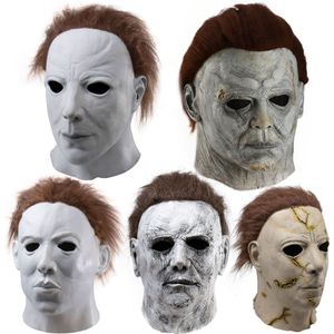 Sıcak Film Cadılar Bayramı Korku Michael Myers Maske Cosplay Yetişkin Lateks Tam Yüz Kask Cadılar Bayramı Partisi Korkunç Masquerade Sahne Oyuncak T200907