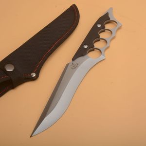 Açık Knuckle Survival Düz Av Bıçağı 440C Saten Blade Tam Tang G10 Kolu Naylon Kılıflı Sabit Bıçak Bıçakları