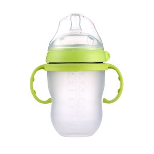 Mamadeira garrafa de bebê verde 250ml (8oz) rosa 150ml (5oz) frasco de alimentação de leite bebê com garrafa de punho crianças lj200831