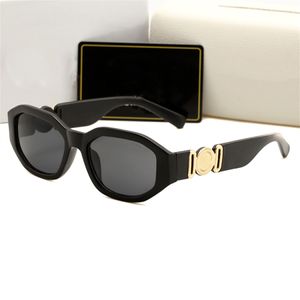 Óculos de sol de luxo para homem e mulher, unissex, óculos de sol de praia, retrô, armação pequena, design de luxo, qualidade superior uv400, com caixa