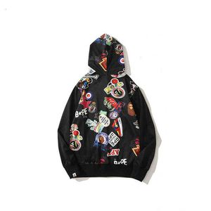 Phoenix sticker hırka fermuar hoodie gençlik erkek ve kadın severler giymek sokak moda büyük gevşek kazak