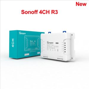 Sonoff 4ch R3 Беспроводной интеллектуальный контроллер Home Wi -Fi Switch 4 Gang Diy Smart Switch App Remote Switch работает для Alexa/Goole Home